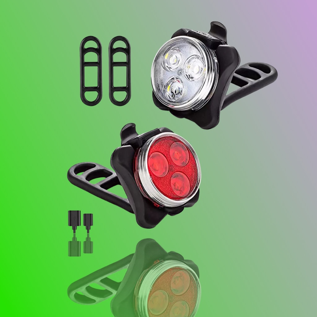Rechargeable Waterproof Bike Front Lights Bicycle , White & Red
